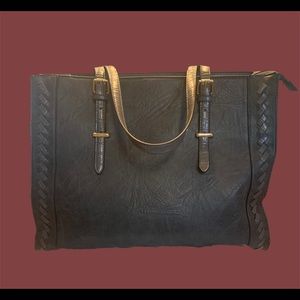 Gray Leather Briefcase